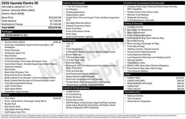 Used 2026 Hyundai Elantra SE For Sale in Olive Branch, MS