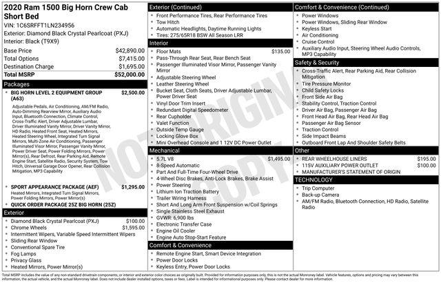 2020 Ram 1500 Big Horn Crew Cab 4x4 57 Box
