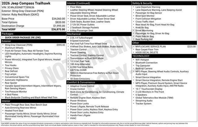 2026 Jeep Compass COMPASS TRAILHAWK 4X4