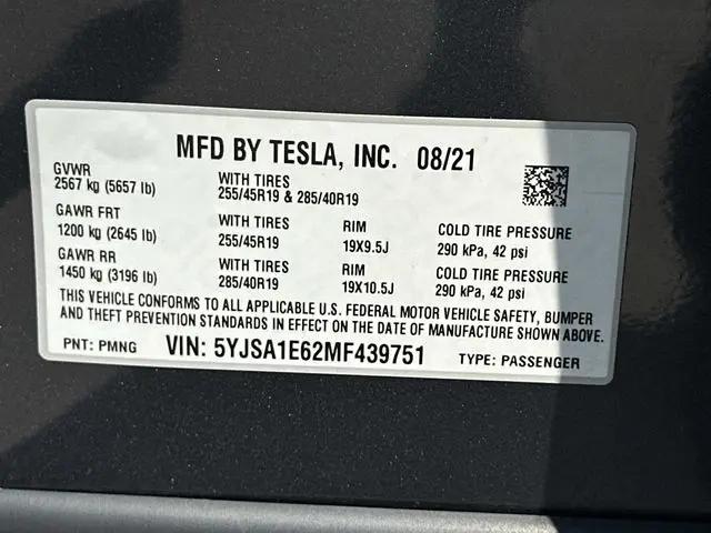 2021 Tesla Model S Plaid Tri Motor All-Wheel Drive