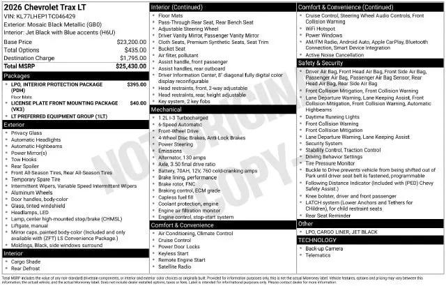 2026 Chevrolet Trax FWD LT