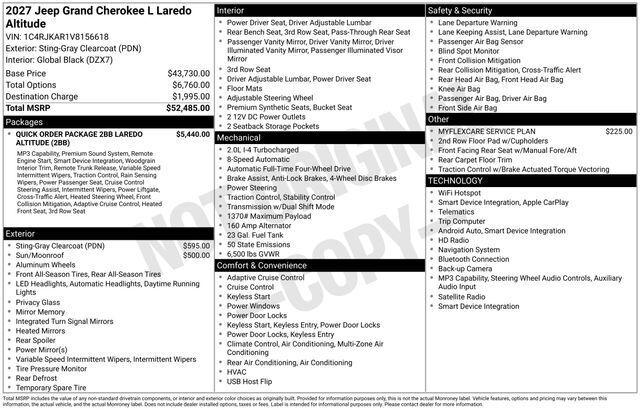 2027 Jeep Grand Cherokee L Laredo Altitude