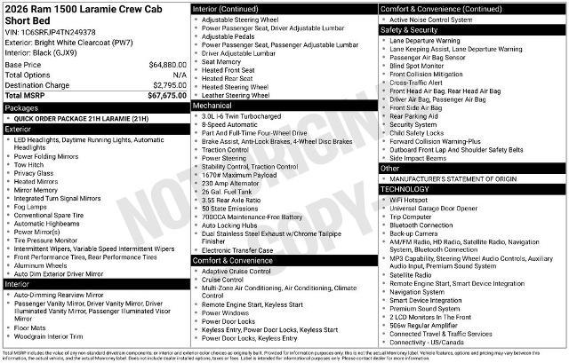 2026 Ram 1500 Laramie Crew Cab 4x4 5'7" Box
