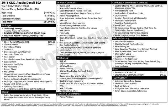 2016 GMC Acadia Denali for sale in FARGO, ND