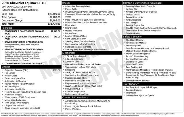 2020 Chevrolet Equinox AWD LT 1.5L Turbo for sale in FARGO, ND