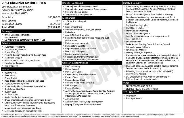 2024 Chevrolet Malibu FWD LS for sale in Provo, UT