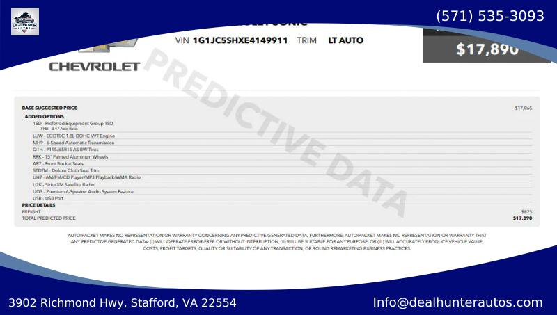 2014 Chevrolet Sonic LT Auto for sale in Stafford, VA