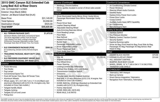 2015 GMC Canyon 4WD SLE