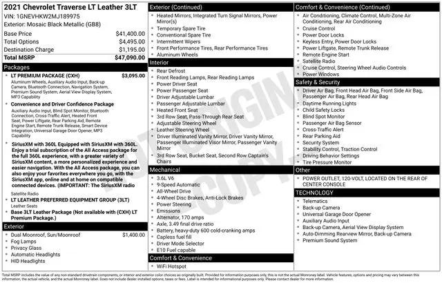 2021 Chevrolet Traverse for sale near Norwalk, OH