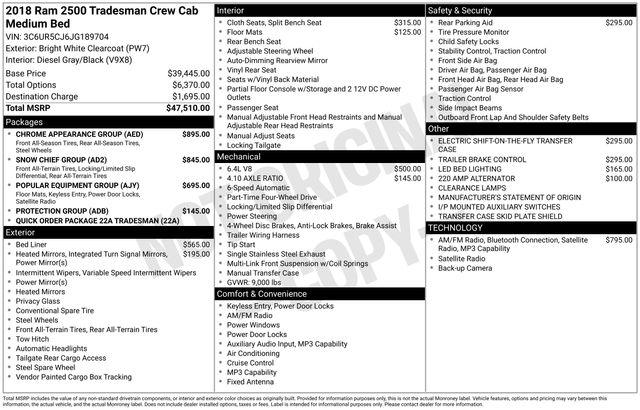 2018 Ram 2500 Tradesman Crew Cab 4x4 64 Box