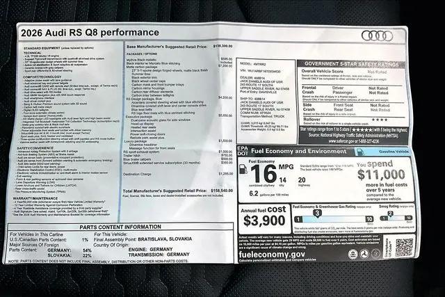 2026 Audi RS Q8 performance quattro tiptronic