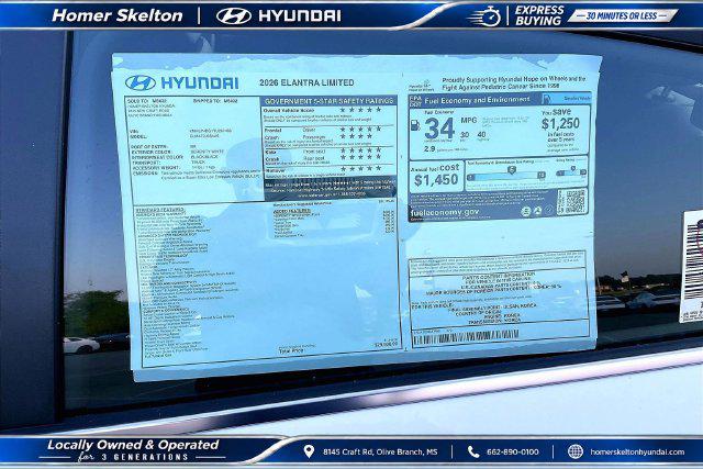 New 2026 Hyundai Elantra Limited For Sale in Olive Branch, MS