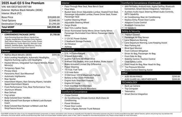 2025 Audi Q3 Premium 45 TFSI S line quattro Tiptronic for sale in Annapolis, MD