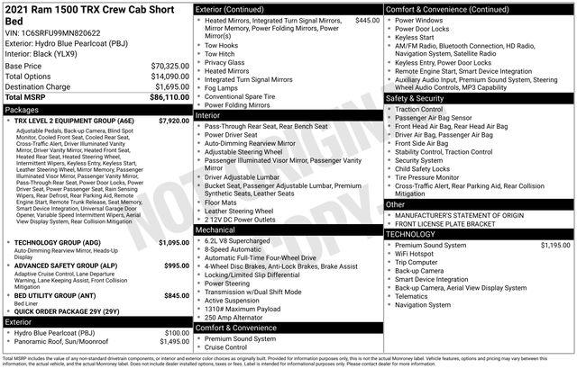 2021 Ram 1500 TRX Crew Cab 4x4 57 Box