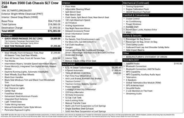 2024 Ram 3500 Tradesman/SLT/Laramie/Limited