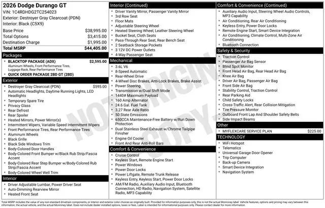 2026 Dodge Durango GT RWD