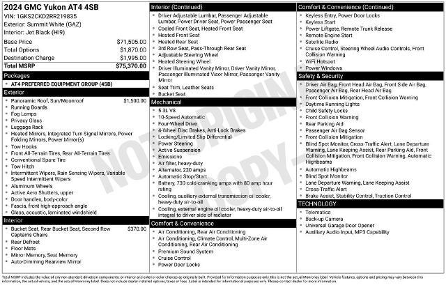 2024 GMC Yukon 4WD AT4
