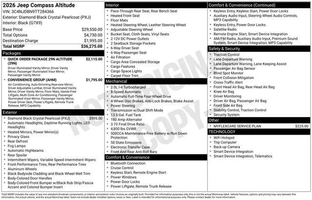 2026 Jeep Compass Latitude Altitude