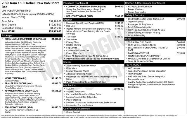 2023 Ram 1500 Rebel Crew Cab 4x4 5'7" Box