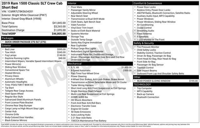 2019 Ram 1500 Classic SLT Crew Cab 4x4 57 Box