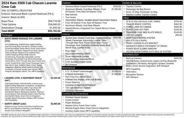 2024 Ram 3500 Tradesman/SLT/Laramie/Limited