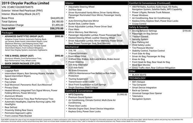 Used 2019 Chrysler Pacifica Limited For Sale in Millington, TN