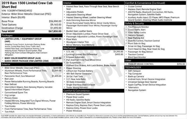 2019 Ram 1500 Limited Crew Cab 4x4 57 Box