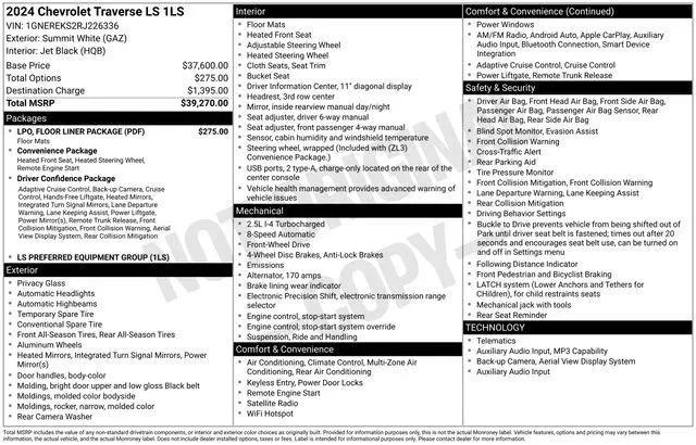 2024 Chevrolet Traverse FWD LS for sale in Marshfield, WI