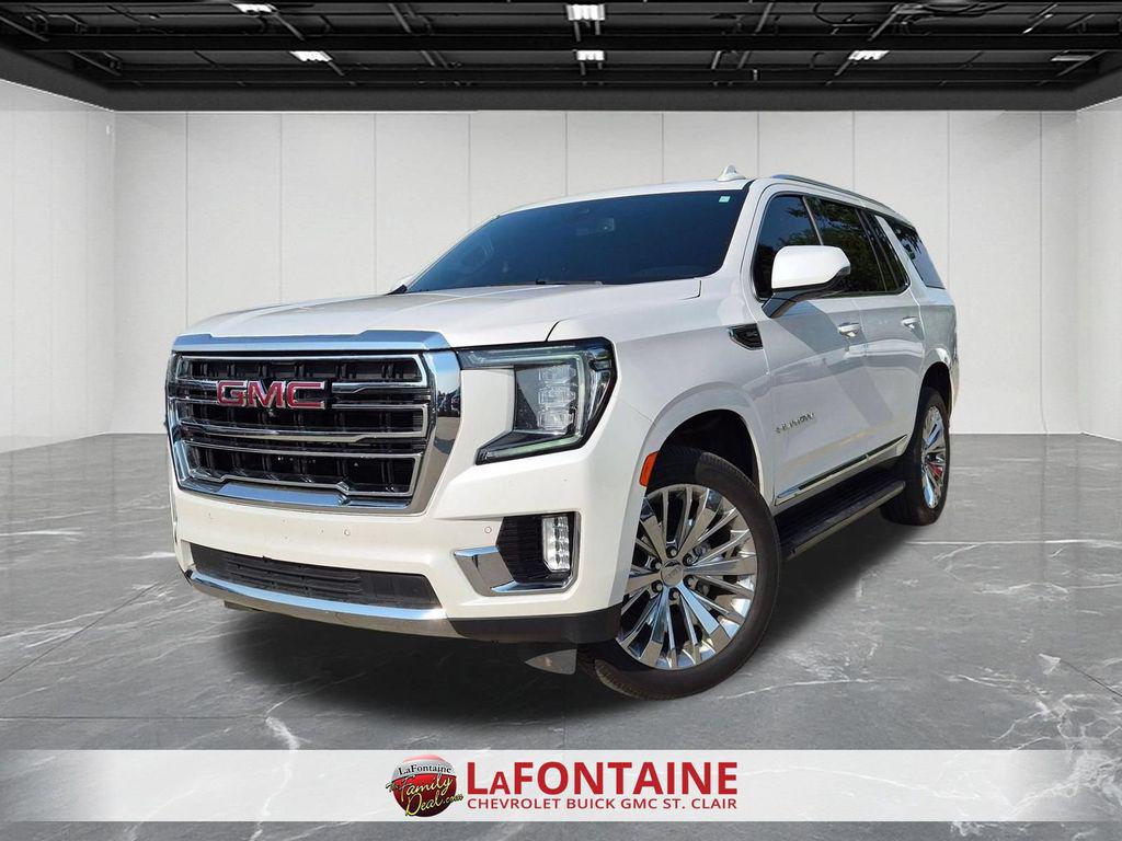 White Frost Tricoat 2021 GMC Yukon SUV / Crossover Four-Wheel Drive Automatic