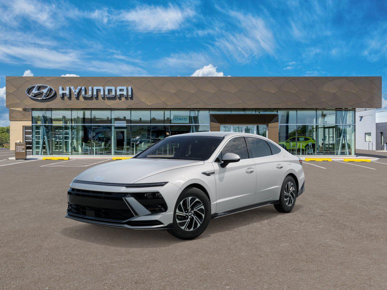 Serenity White 2026 Hyundai Sonata Hybrid Sedan Front-Wheel Drive Automatic
