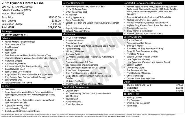 Used 2022 Hyundai Elantra N Line For Sale in Olive Branch, MS