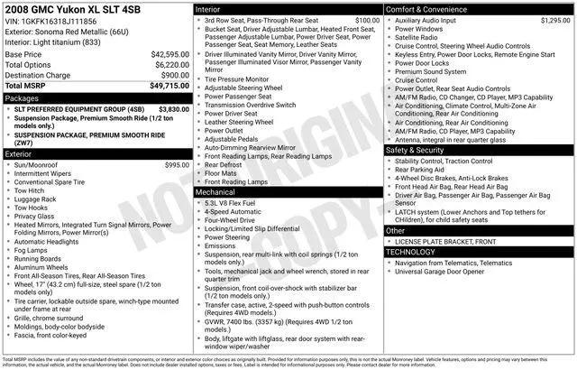 2008 GMC Yukon XL SLT for sale near Millersburg, OH