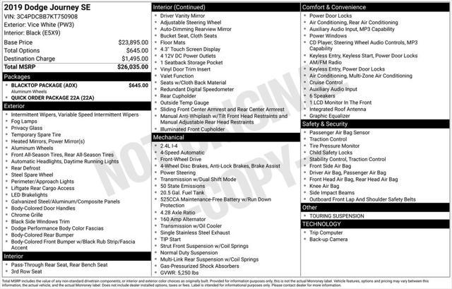 2019 Dodge Journey SE for sale in FORT WORTH, TX