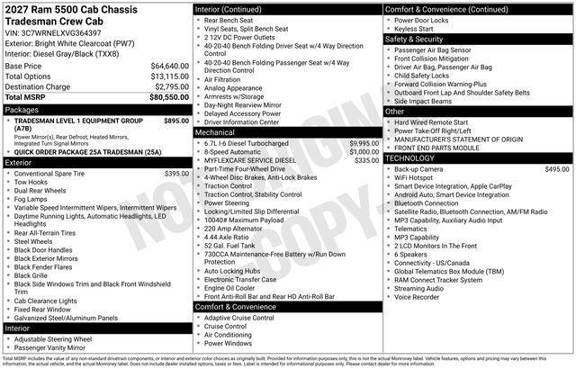 2027 RAM 5500 Chassis Cab Tradesman