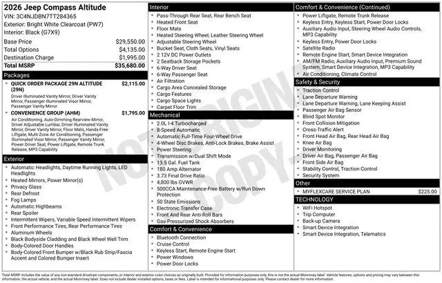 2026 Jeep Compass Latitude Altitude