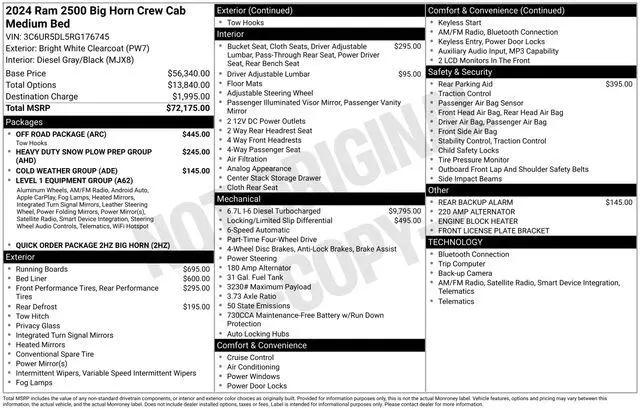 2024 Ram 2500 Big Horn Crew Cab 4x4 6'4" Box for sale in Tulsa, OK