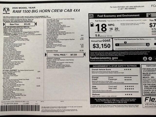 2026 Ram 1500 Big Horn Crew Cab 4x4 57 Box