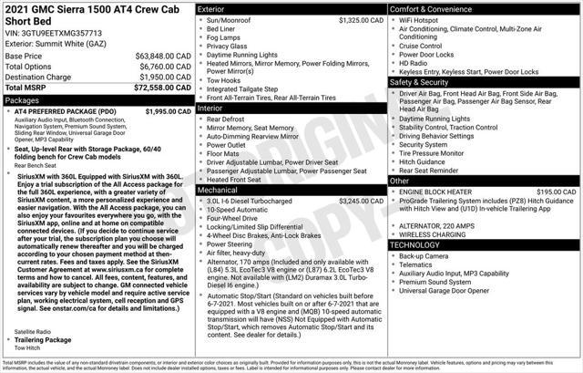 2021 GMC Sierra 1500 AT4