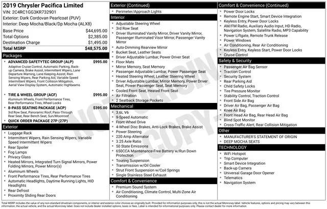 2019 Chrysler Pacifica for sale near Norwalk, OH