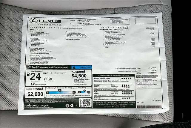 2026 Lexus RX 350 Premium