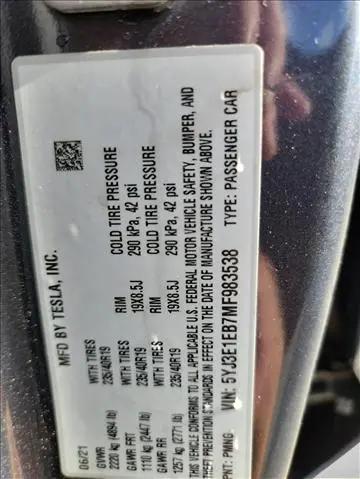 2021 Tesla Model 3 Long Range Dual Motor All-Wheel Drive