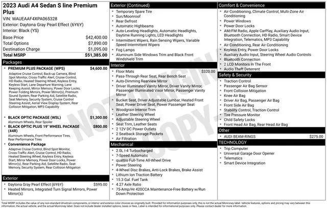 2023 Audi A4 Premium Plus 45 TFSI S line quattro S tronic for sale in Annapolis, MD