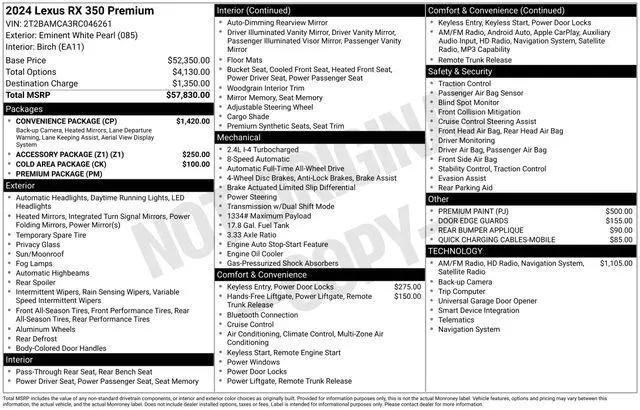 2024 Lexus RX 350 for sale near Dayton, OH