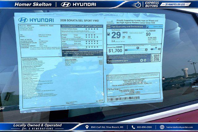 New 2026 Hyundai Sonata SEL Sport For Sale in Olive Branch, MS