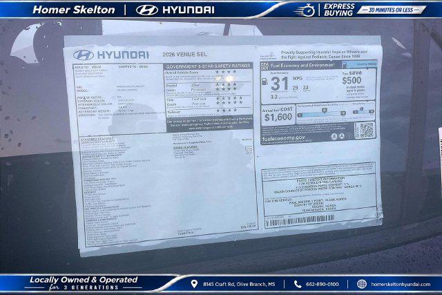 New 2026 Hyundai Venue SEL For Sale in Olive Branch, MS