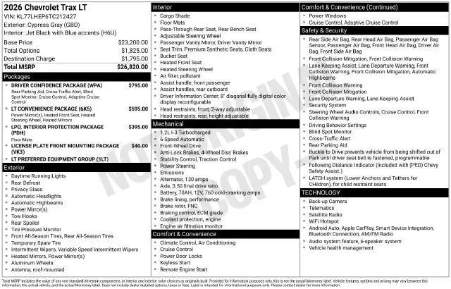 2026 Chevrolet Trax FWD LT