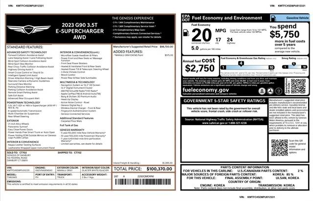 2023 Genesis G90 3.5T e-SC AWD for sale in Albuquerque, NM