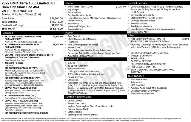 Used 2022 GMC Sierra 1500 Limited 4WD Crew Cab Short Box SLT For Sale in Muscle Shoals, AL