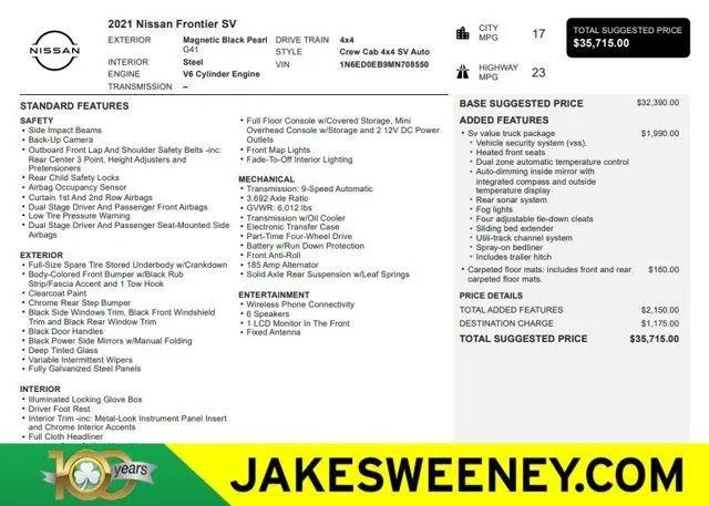 2021 Nissan Frontier for sale near Cincinnati, OH