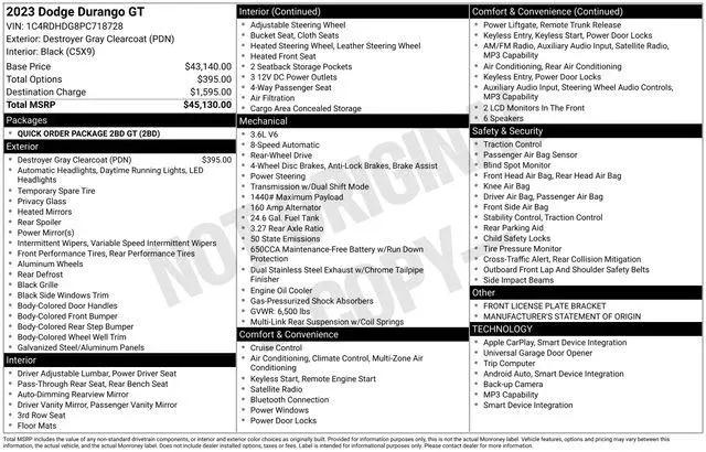 2023 Dodge Durango GT RWD for sale in Saltillo, MS